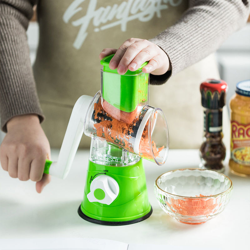 Coupe-Légumes Multifonction 3 en 1 – Râpe, Éminceur et Hachoir Manuel
